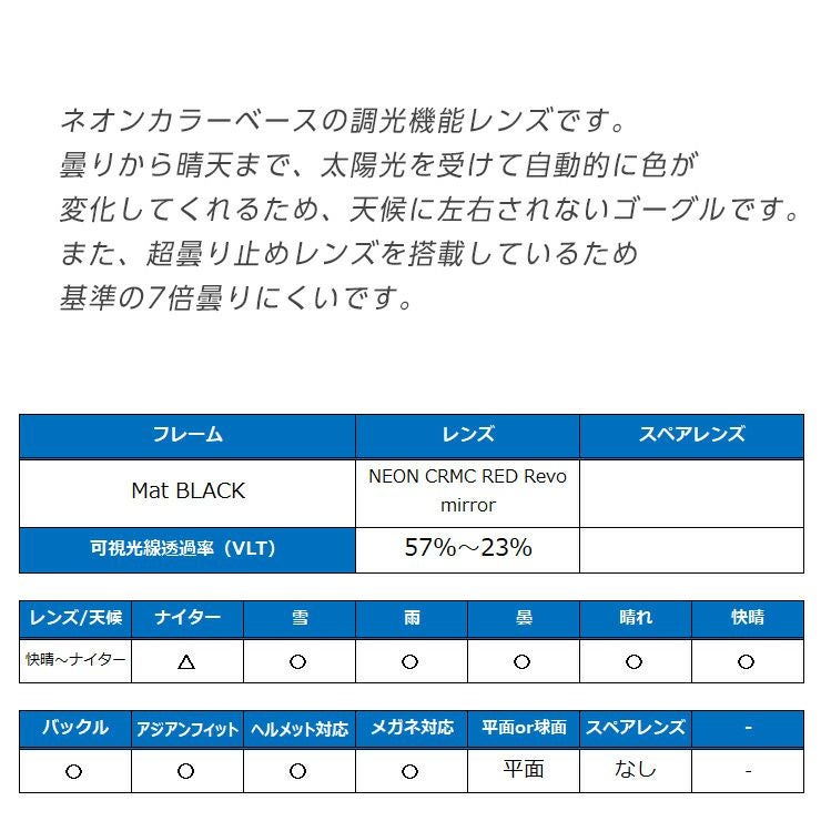 D:RECT ディレクト スノーボード ゴーグル BUGGY:2 カラー：Mat BLACK