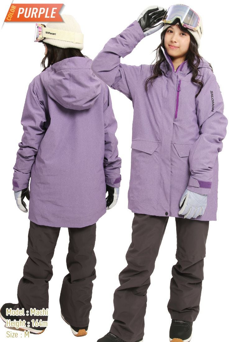 【美品】 salomon サロモン スノーボードウェアS 紫 23-24 SALOMON サロモン BASHLEY ANORAK JACKET W レディース スノー