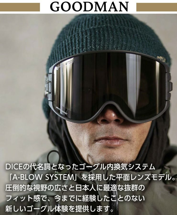 2025 DICE ダイス GOODMAN グッドマン スノーボード ゴーグル GM45656