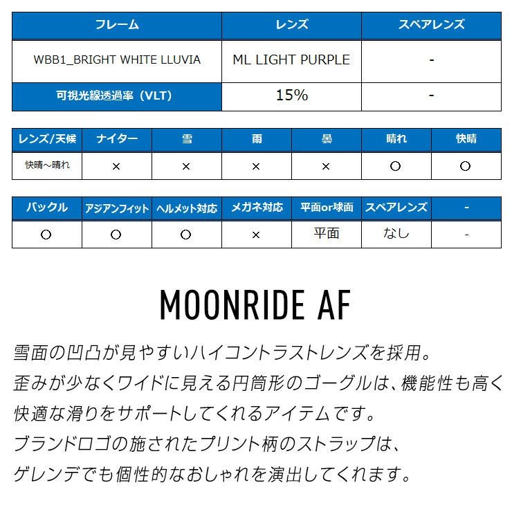 2025 ROXY ロキシースキー スノーボード ゴーグル MOONRIDE AF ムーン