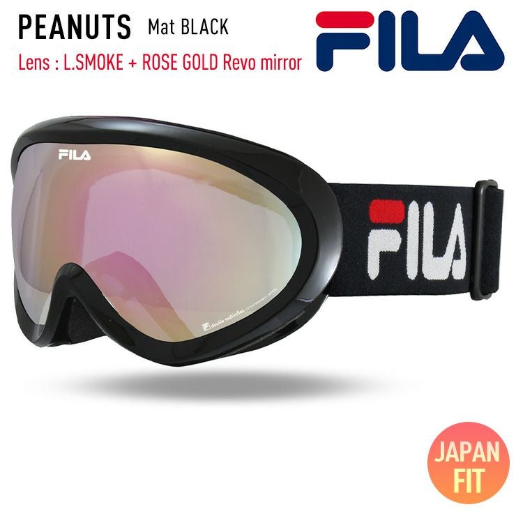 FILA フィラ スノーボード ゴーグル FG1901J-1 [Mat BLACK] L.SMOKE +