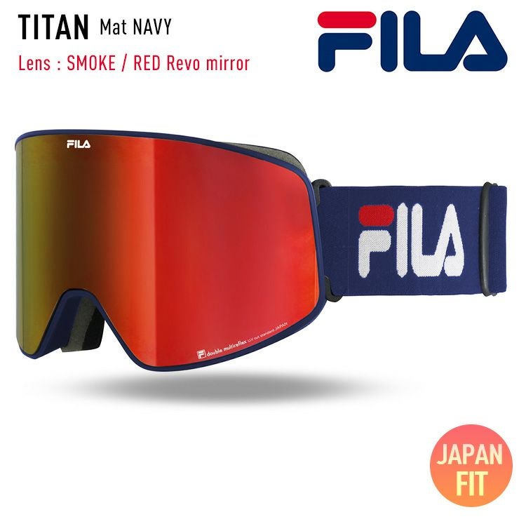 FILA フィラ スノーボード ゴーグル FG1701J-1 [Mat NAVY] SMOKE / RED