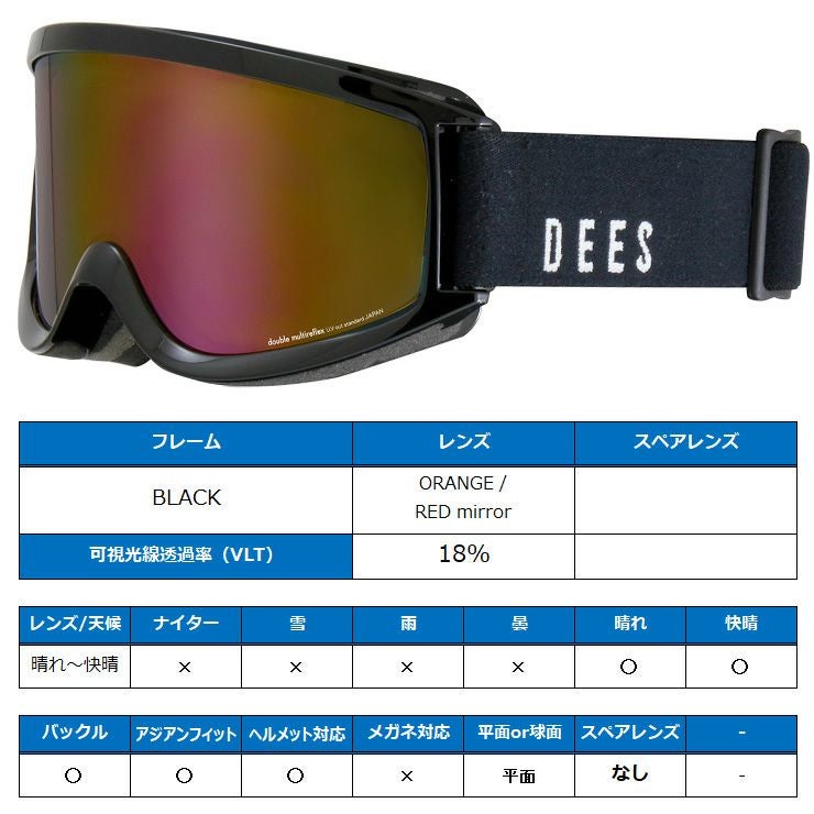 スノーボード ゴーグル DEES ディーズ TREASURE トレジャー DNG-2450-3