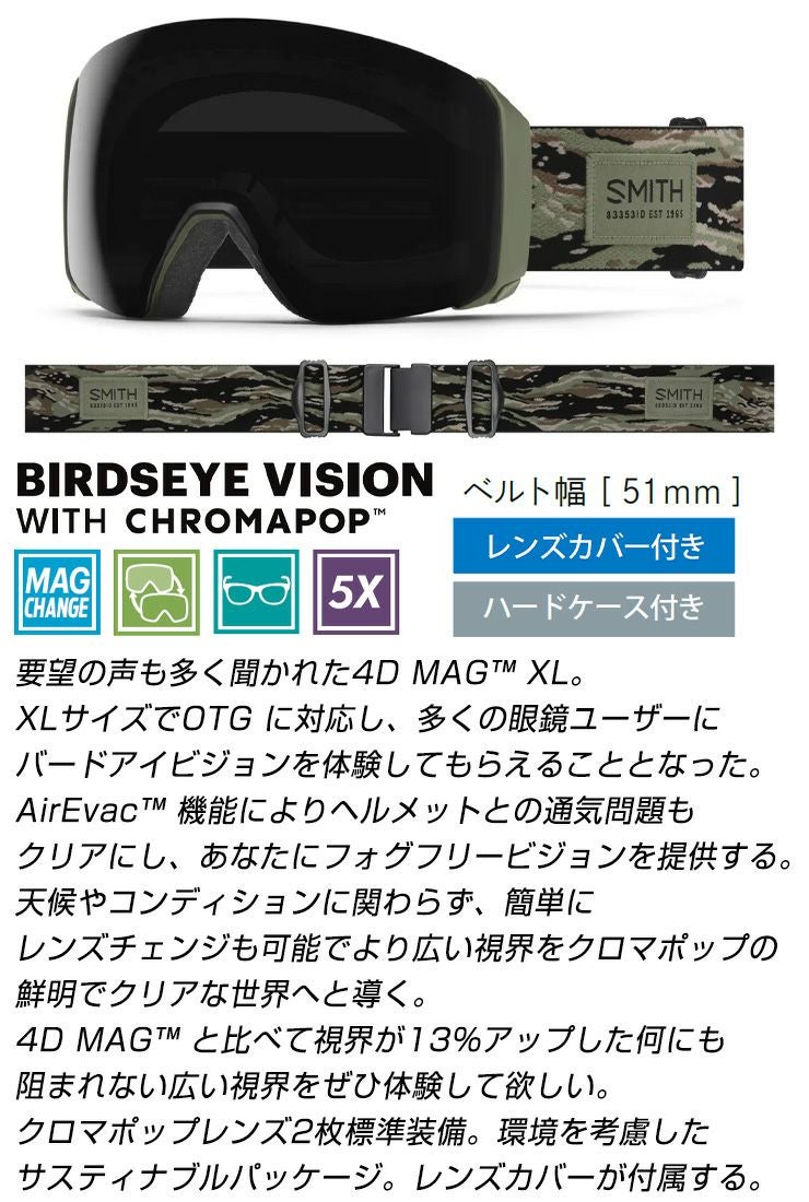 【さらに値下げ！】SMITH 4D MAGゴーグル レンズ3枚 ケース延長ベルト スキーゴーグル スミス ゴーグル smith スペアレンズ 4D MAG LENS