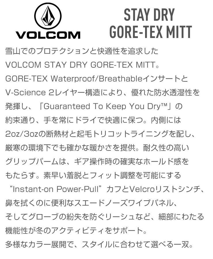 超セール祭!!】2026 VOLCOM ボルコム STAY DRY GORE-TEX MITT